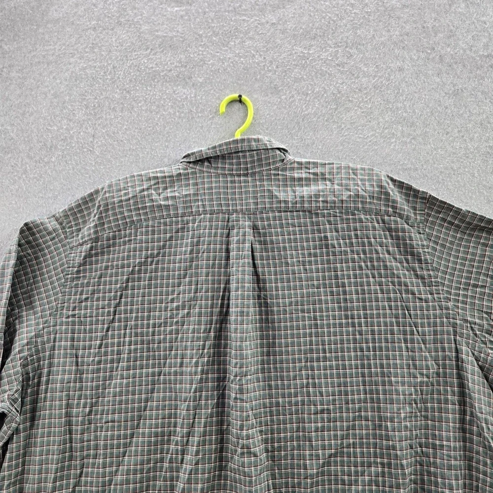 Ralph Lauren Men Button Up Shirt 4XB Green Pony Embroidery Plaid Flannel